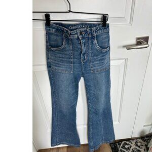 American Eagle Stylish Dark wash AE Super hi-rise Flare Jeans (Good)